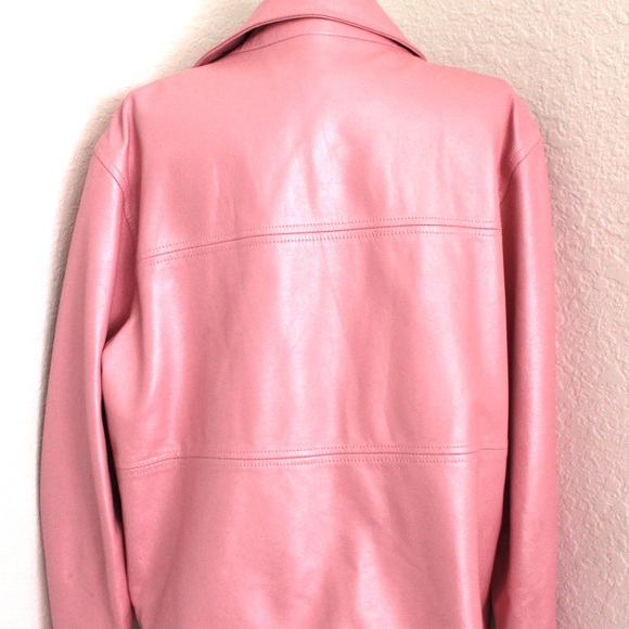 St John Pink Leather Jacket Sise Small 